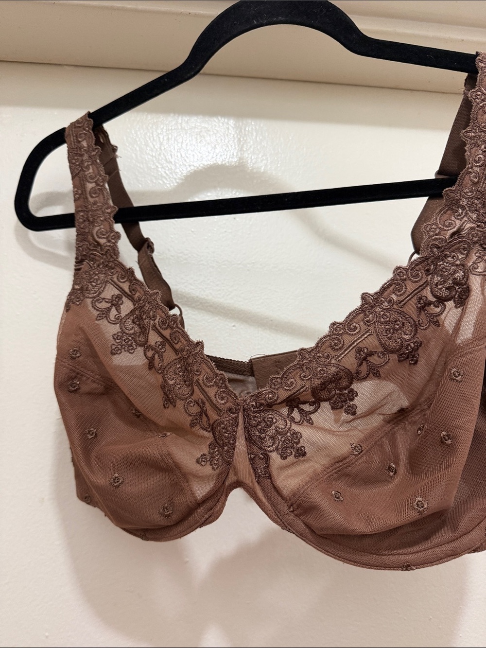 Bali Brown Embroidered Underwire Bra